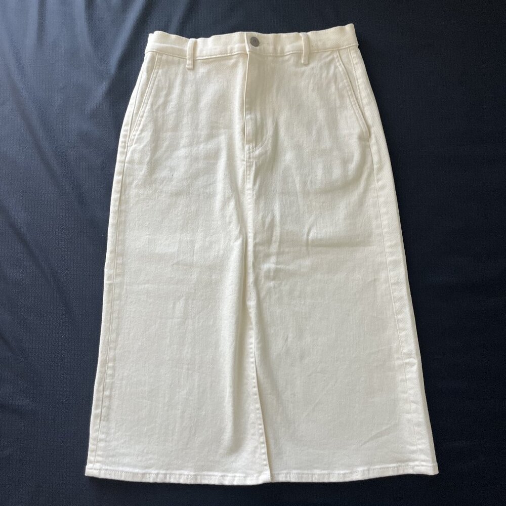 Uniqlo White Midi Skirt - WORN ONCE